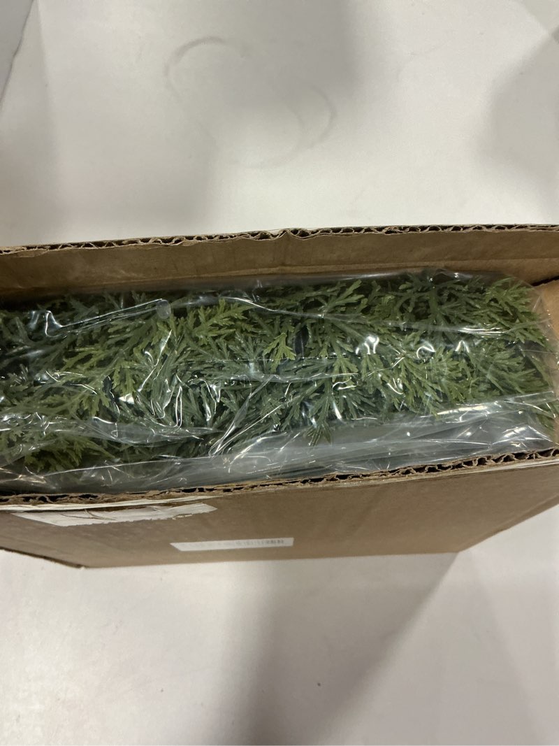 Condition photo showing New/Like New for 9FT Real Touch Cedar Garland Artificial Realistic Christmas Garlands Faux Green Cedar Fake Pine Needles Garland for Mantle Indoor Home Holiday Pine Garlands Christmas Decorations Outdoor Xmas Decor 9FT 1