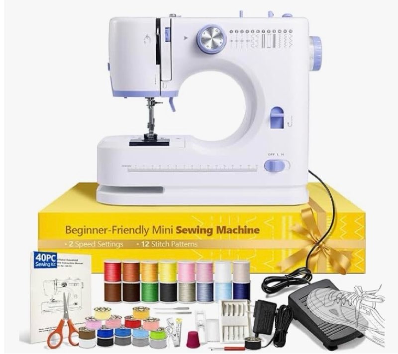 portable tabletop beginner mini sewing machine for home use, compact & easy-to-use sewing machine fo