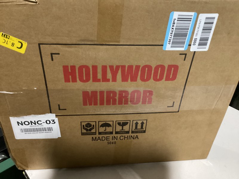 Condition photo showing Good Condition for vanity mirror with lights, makeup mirror with lights,3 color lighting modes detachable 10x magnification mirror touch control,360°rotation, white. white 12"l x 14.4"w