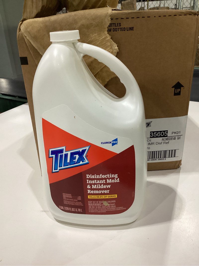 Condition photo showing New/Like New for CloroxPro Tilex Disinfecting Instant Mold and Mildew Remover Refill, 128 Ounces Each (Pack of 4) (35605) Package May Vary