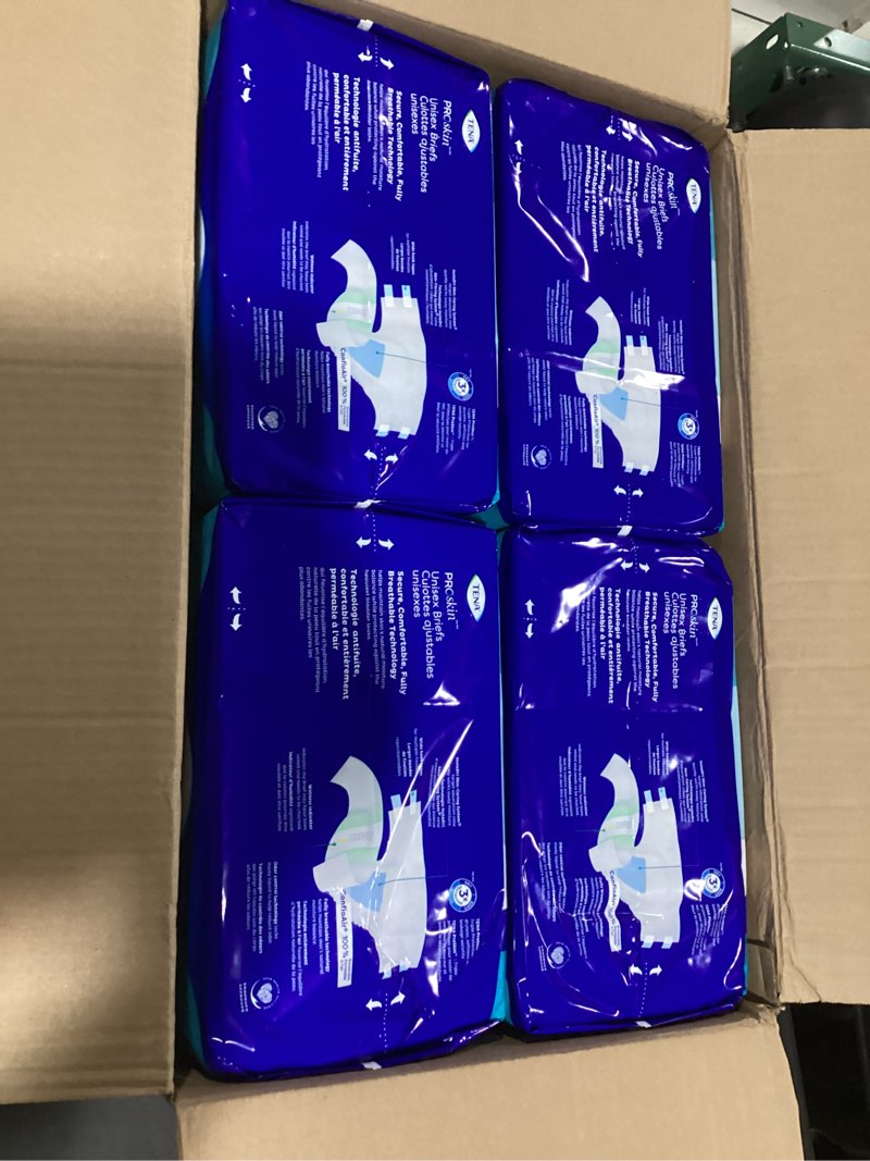 Condition photo showing New/Like New for tena super large incontinence briefs - 56ct/4pk