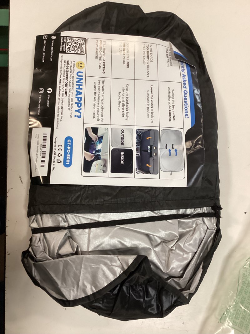 Condition photo showing New/Like New for econour foldable sunshade for car windshield | dashboard shield for your vehicle | auto window shades for uv rays and sun screen protection | xxxx-large (75 inches x 37 inches)
