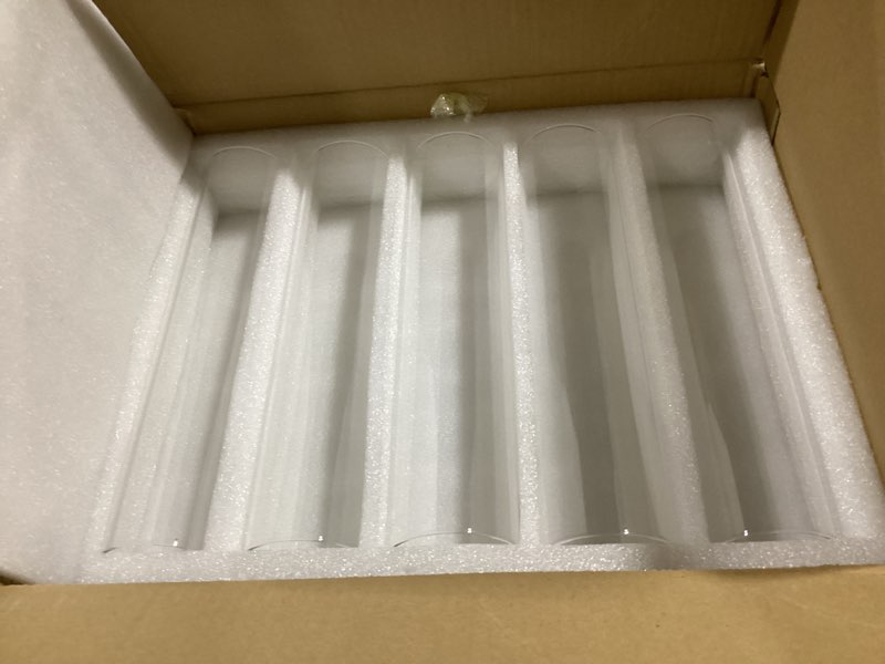 Condition photo showing Good Condition for hewory hurricane glass candle holders: 10 pcs clear open ended cylinder candle holder sleeve for candlestick holders - taper candle holder bulk for wedding christmas centerpiece decor (d 2.5" x h 11")