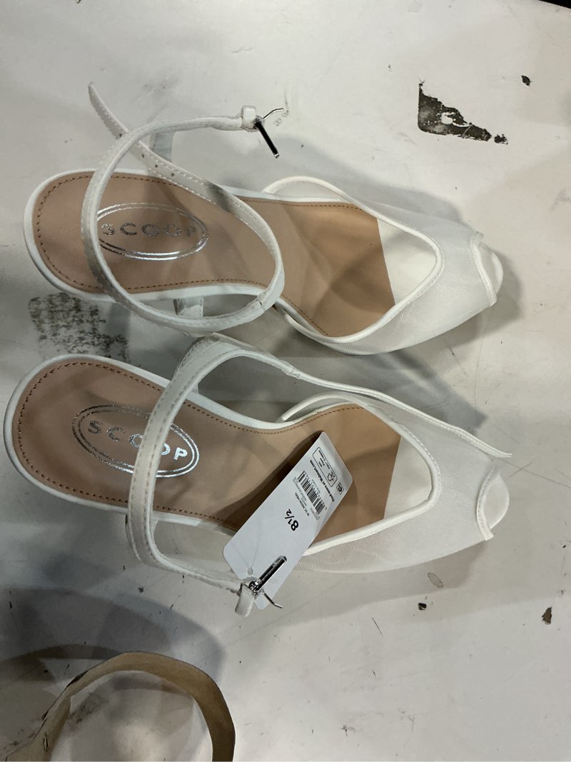 Condition photo showing Good Condition for scoop women s mesh peep toe heels with ankle strap size:8 1/2