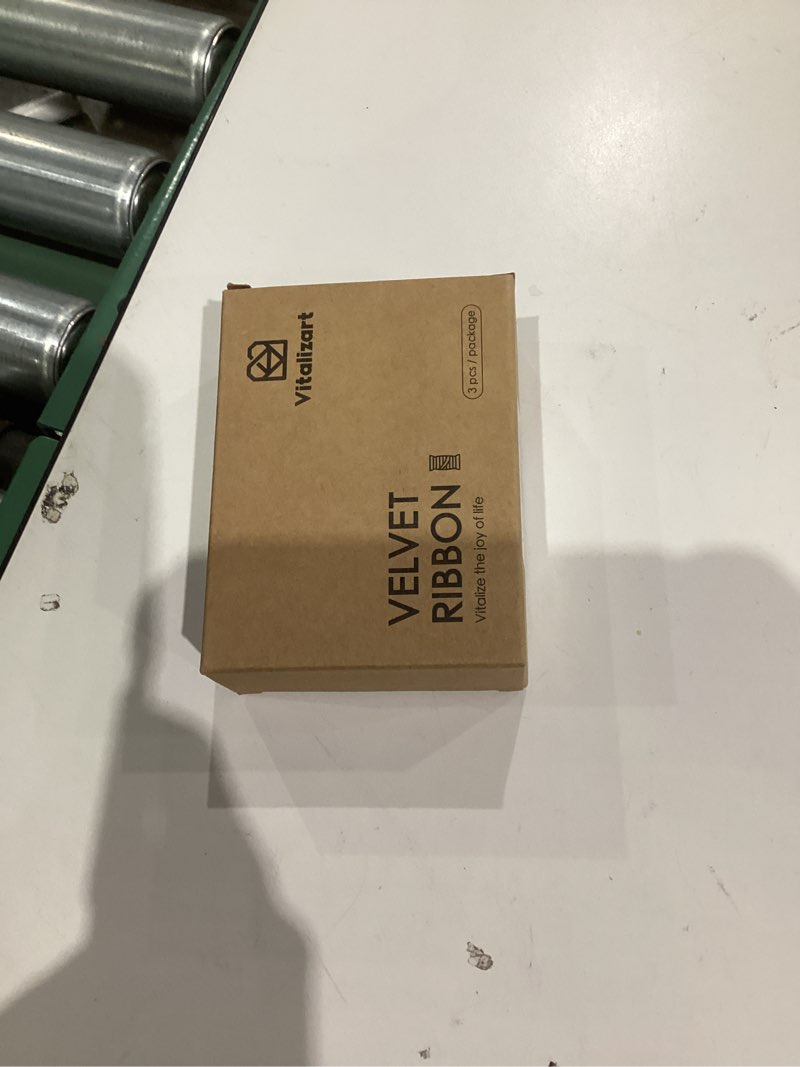 Condition photo showing New/Like New for Vitalizart Khaki Velvet Ribbon Set 3/8" x 15 Yd Fall Ribbon Fabric Trim 3 Rolls * 5 Yd for Christmas Wreath Decoration Handmade Craft Ornaments Gift Wrapping & Bow Making (Brown)