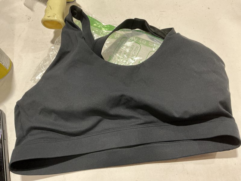 Condition photo showing Good Condition for running girl sports bras for women,padded strappy sports bras criss-cross back medium support sports bras with removable cups medium a-black
