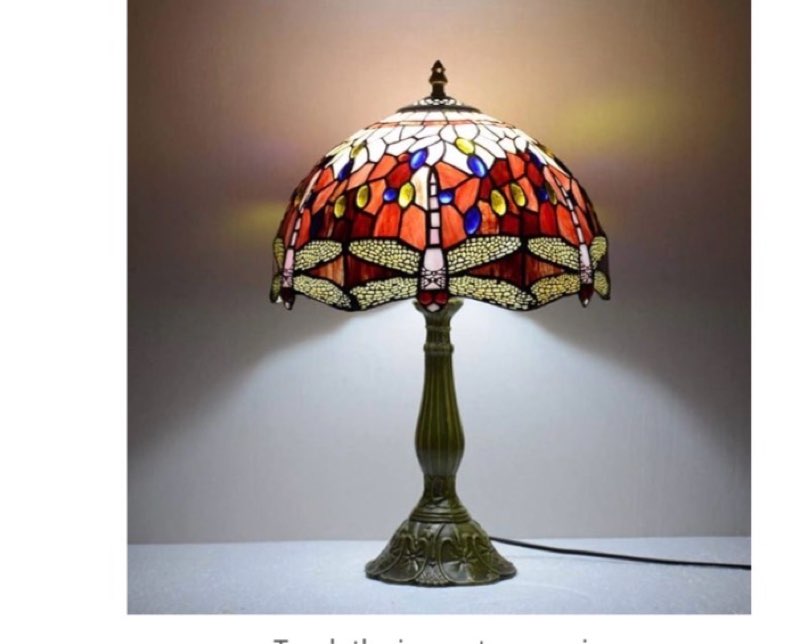 12 inch tiffany-style table lamp,vintage stained glass shade dragonfly desk lamps-1 lights, bedroom decoration office readlights,e27,60w,b(similar)