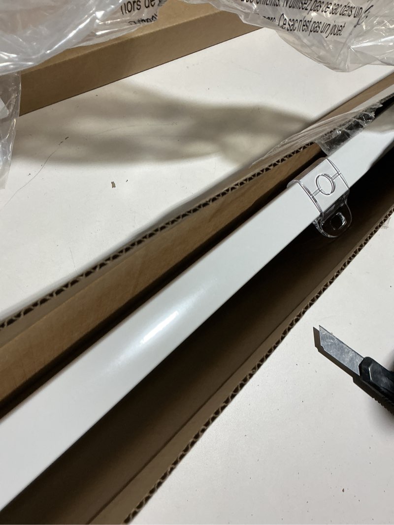 Condition photo showing As Is for LazBlinds Cordless Cellular Shades, No Tools No Drill Light Filtering Honeycomb Shades Pleated Blinds for Windows, 35'' W x 48'' H, White Light Filtering-white 35'' W x 48'' H