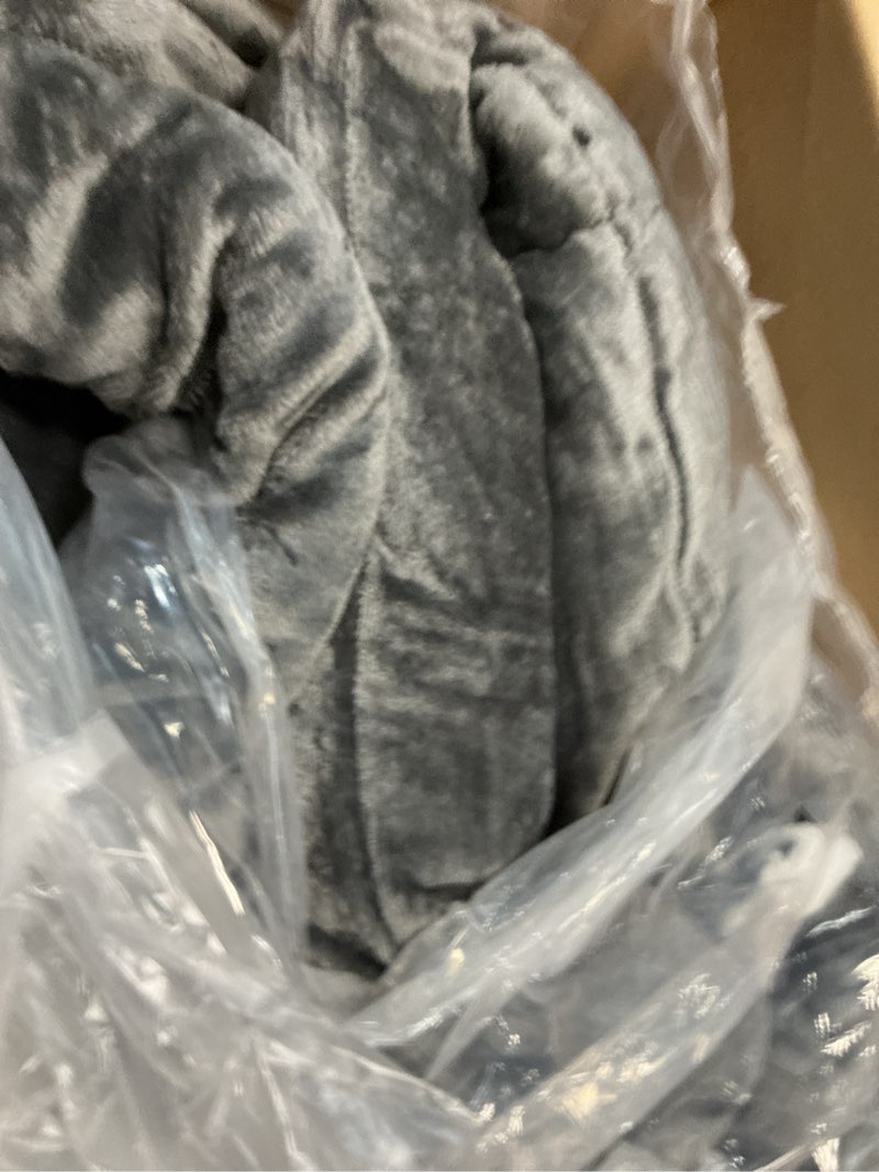 Condition photo showing Good Condition for Basic Beyond King Size Comforter Set - Thick Fleece Sherpa Comforter Sets King Size Bed, Soft and Fuzzy Bedding Comforter Set King Size for Winter, Dark Grey, 104"x88" Sherpa Dark Grey King