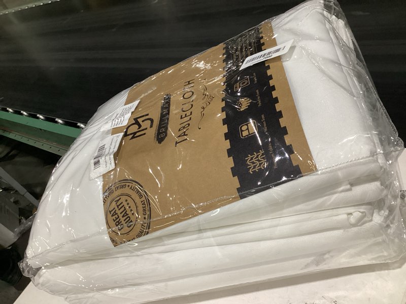 Condition photo showing Good Condition for brillmax 6 pack white tablecloths 90 x 156 inch for 8ft rectangle tables - 150 gsm polyester fabric, floor length drop, water, stain & wrinkle resistant cloth cover for wedding reception banquet white 90x156 in, 6 pack