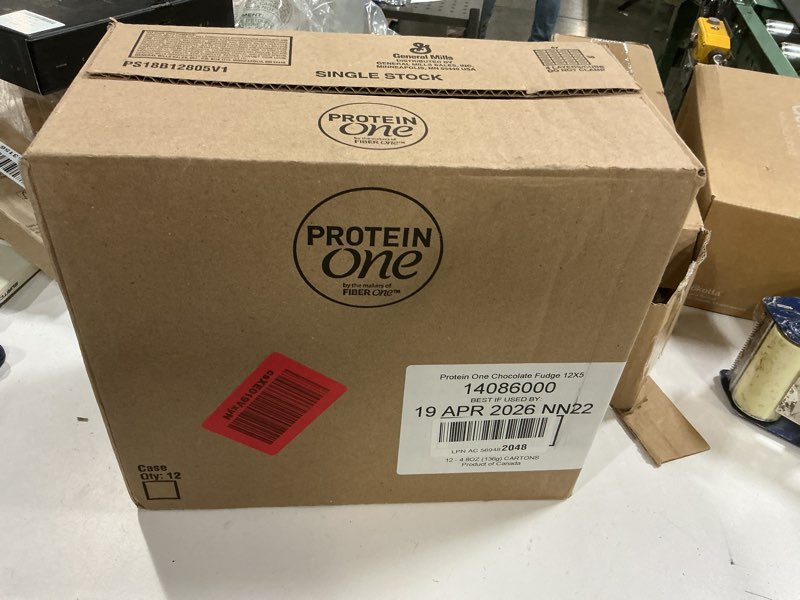 Condition photo showing New/Like New for  Best if used by: 19 Apr 2026 Protein One 90 Calorie Protein Bars, Chocolate Fudge, Keto Friendly, 5 Ct, 4.8 oz (Pack of 12)