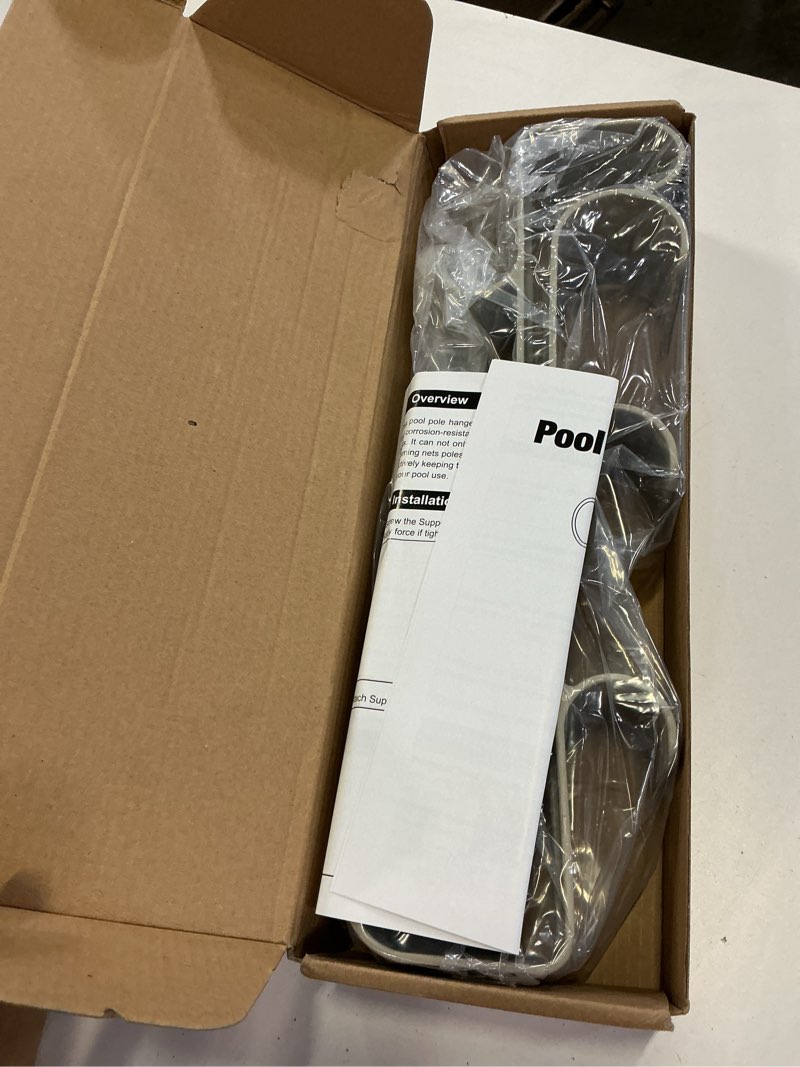 Condition photo showing New/Like New for poolhour pool hooks for poles - adjustable 3-hook pool pole hanger for above ground pool accessories,skimmer & cleaning tool bracket for above ground pool maintenance[patented]