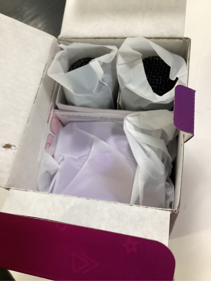 Condition photo showing New/Like New for yll karaoke machine for kids, portable mini speaker with 2 wireless microphones, top kids gifts for girls ages 3, 4, 5, 6, 7, 8, 9, 10+ years old, 4-12th birthday singing present toy party (purple)