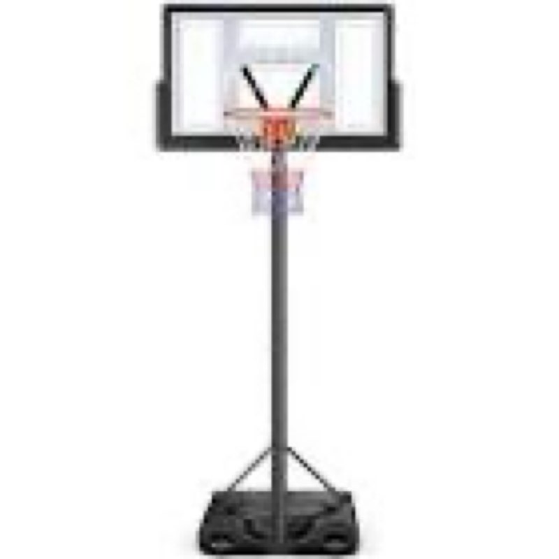 basketball hoop outdoor 4-10ft adjustable portable system, 44 inch shatterproof backboard, strong ri