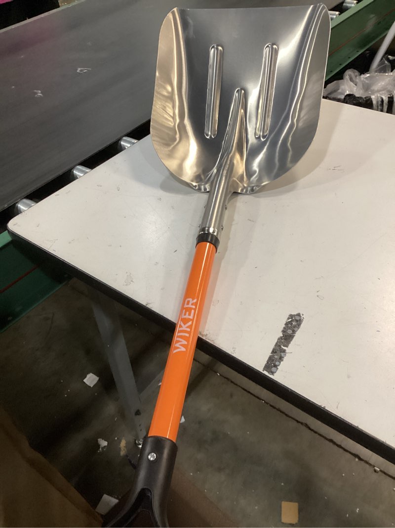 Condition photo showing Good Condition for WIKER Aluminum Snow Shovel for Driveway, 45-Inch Large Capacity Blade, 3.5lbs Lightweight with Fiberglass D-Grip Handle, Heavy Duty Metal Snow Removal Tool for Home and Garden