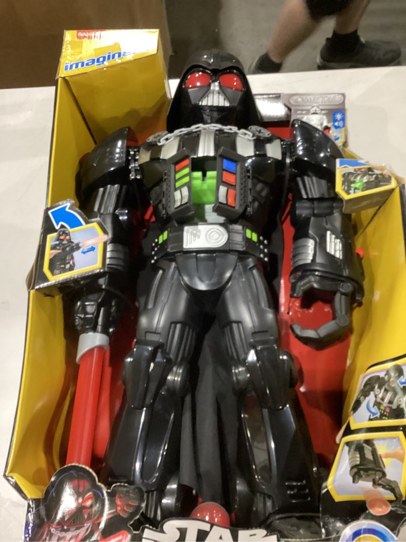 Condition photo showing New/Like New for Fisher-Price Imaginext Star Wars Darth Vader Bot 2+ Ft Tall Toy, Lights Sounds & Stormtrooper Metal Character Key for Kids Ages 3+ Years
