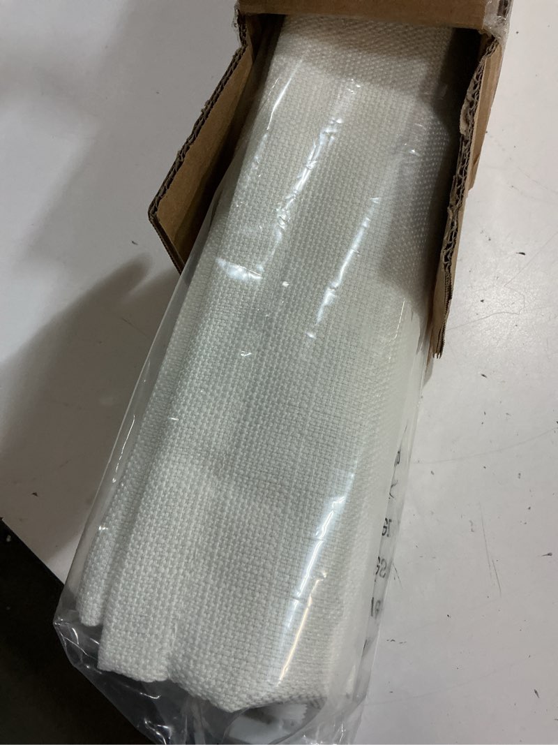 Condition photo showing As Is for lazblinds no drill roman shades for windows, cordless light filtering window shades with uv protection, polyester fabric for bedroom & living room, 27" w x 64" h, off white light filtering - off white 27"w x 64"h