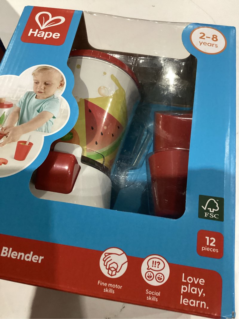 Condition photo showing As Is for Hape Smoothie Blender | Multicolor Kitchen Smoothie Machine Play Set Complete with Cups & Straws