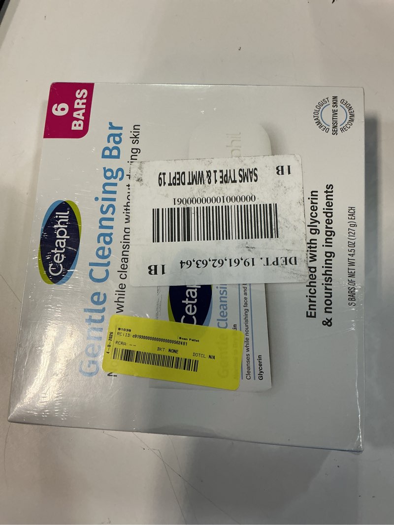 Condition photo showing New/Like New for cetaphil 4.5-oz. gentle cleansing bar for dry sensitive skin, pack of 6 1.8lb six 4.5-oz. bars contain in one package