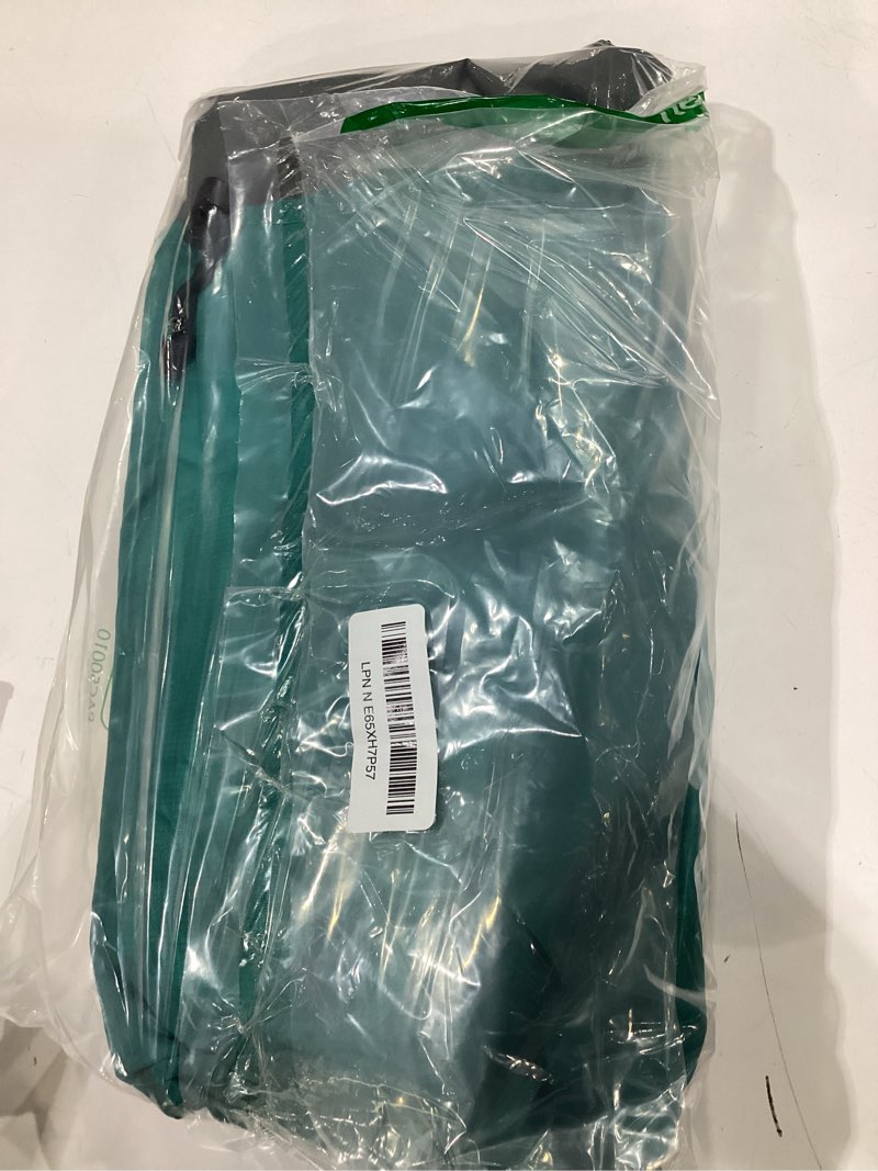Condition photo showing New/Like New for inflating sleeping pad mattress for camping: inflatable camping bed with built-in foot pump for tent - 4" extra thick mat air cot for floor - blue