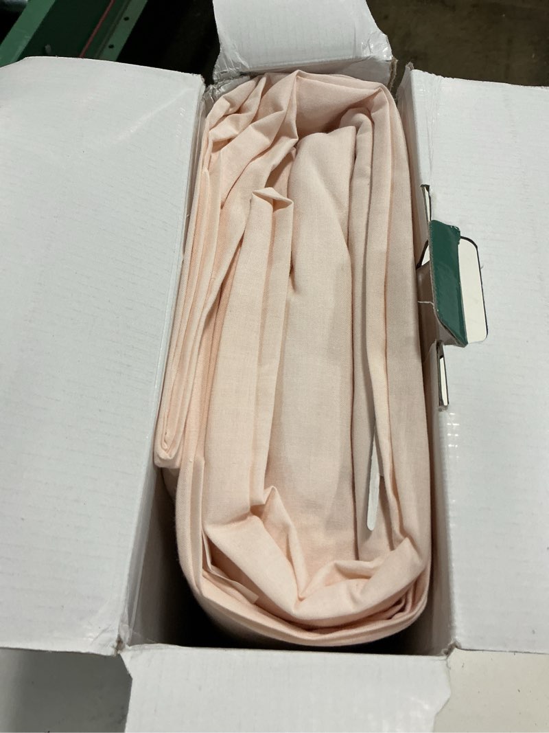Condition photo showing New/Like New for thread spread 100% organic cotton sheets queen size - 4 pc organic cotton queen size percale weave sheet set, soft, cooling, crisp & breathable, 16" deep pocket hotel quality bedding set - blush