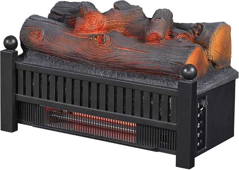 duraflame ELECTRIC LOG SET HEATER WITH CRACKLING SOUND DFI041ARU-07 BLACK