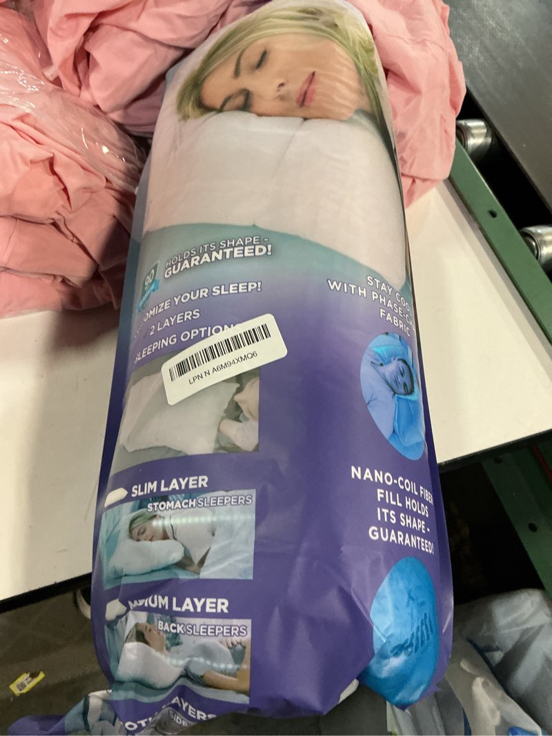 Condition photo showing New/Like New for Nuzzle Cooling Adjustable Pillow for Side Sleepers, Luxury Standard Size Set of 2 Bed Pillow Hotel Collection - Best Adjust Height Soft Firm Pillow for Back, Stomach or Side Sleepers - Home Gifts Standard SIze (Set of 2) White