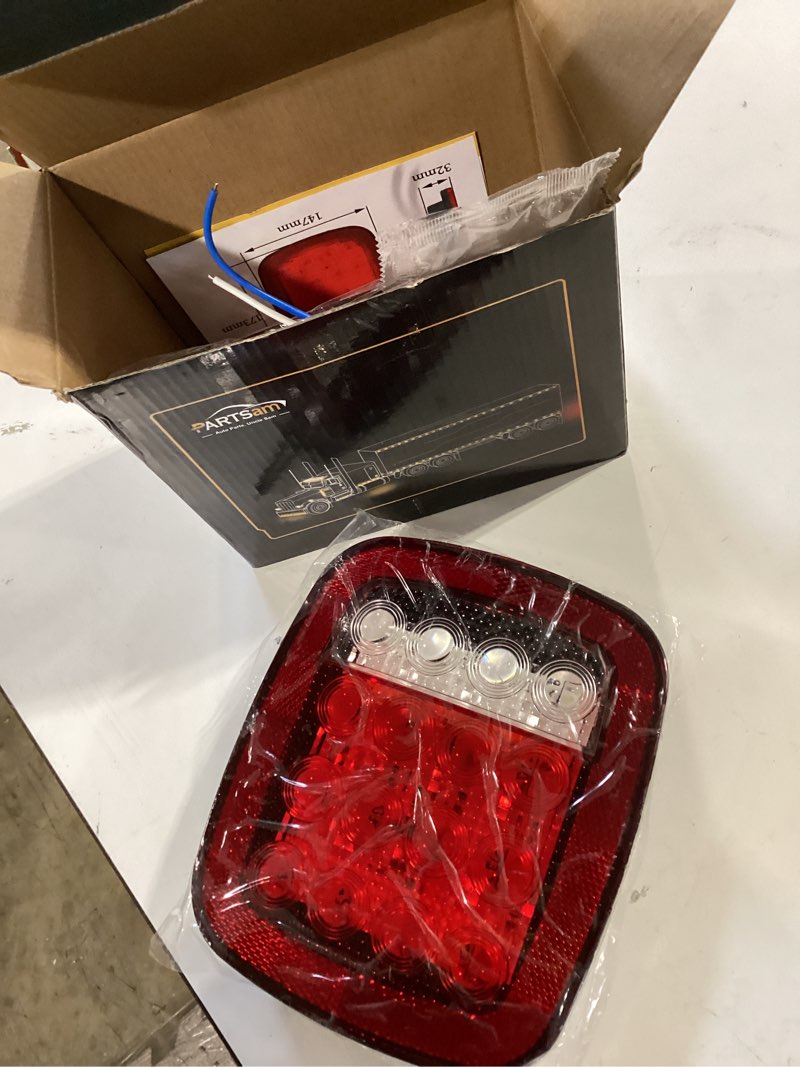 Condition photo showing Good Condition for partsam pair 38 led universal tail brake turn stop license back up reverse lights rear combination for wrangler yj tj cj truck trailer boat rv,12v stud mounted lamps waterproof,pack of 2 red lens