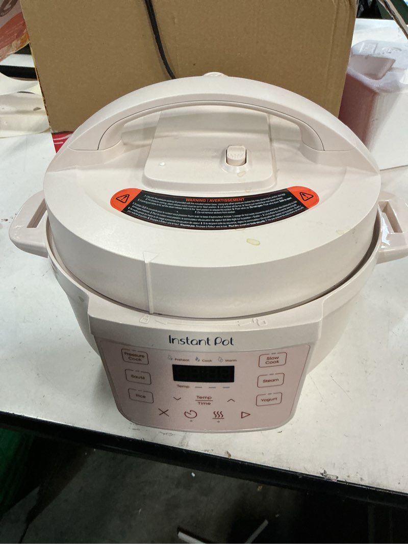 Condition photo showing Good Condition for instant pot 4qt rio mini 7-in-1 multi-cooker, pressure cooker, slow cook, sauté, steam, rice maker, yogurt, & warmer, rosewater, 4 quarts rosewater 4 quarts