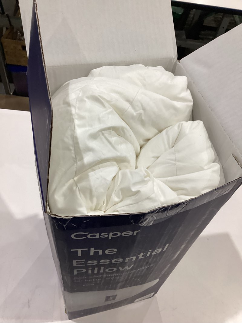 Condition photo showing As Is for casper sleep essential pillow for sleeping, king, white king essential pillow single pack