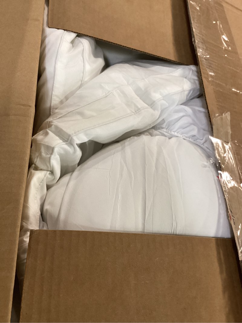 Condition photo showing As Is for COONP Queen Mattress Topper, Extra Thick Pillowtop, Cooling and Plush Mattress Pad Cover Cotton Top Bed Topper Protector with 8-21 Inch Deep Pocket Queen White