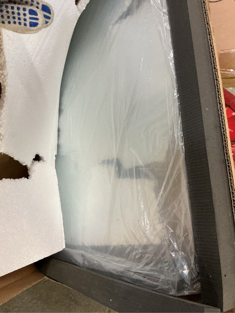 Condition photo showing Good Condition for koonmi black framed bathroom mirror - 36x48 inch shatterproof tempered glass vanity mirror for bathroom sink, wall mounted with matte aluminum alloy frame, no distortion, modern decor 48"l x 36"w