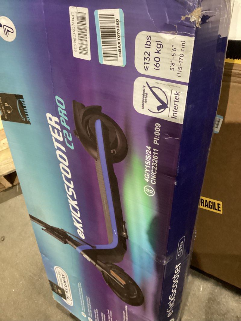 Condition photo showing As Is for Segway Ninebot eKickScooter - Electric Scooter for Kids 6-14, w/t Adjustable Handlebar Height (Only C2 Pro) for Riders up to 132 lbs, Includes New Cruise Mode, UL-2272 Certified C2 Pro / 12.4 mph