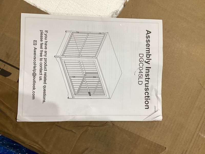 Condition photo showing As Is for medium dog crate wooden brown