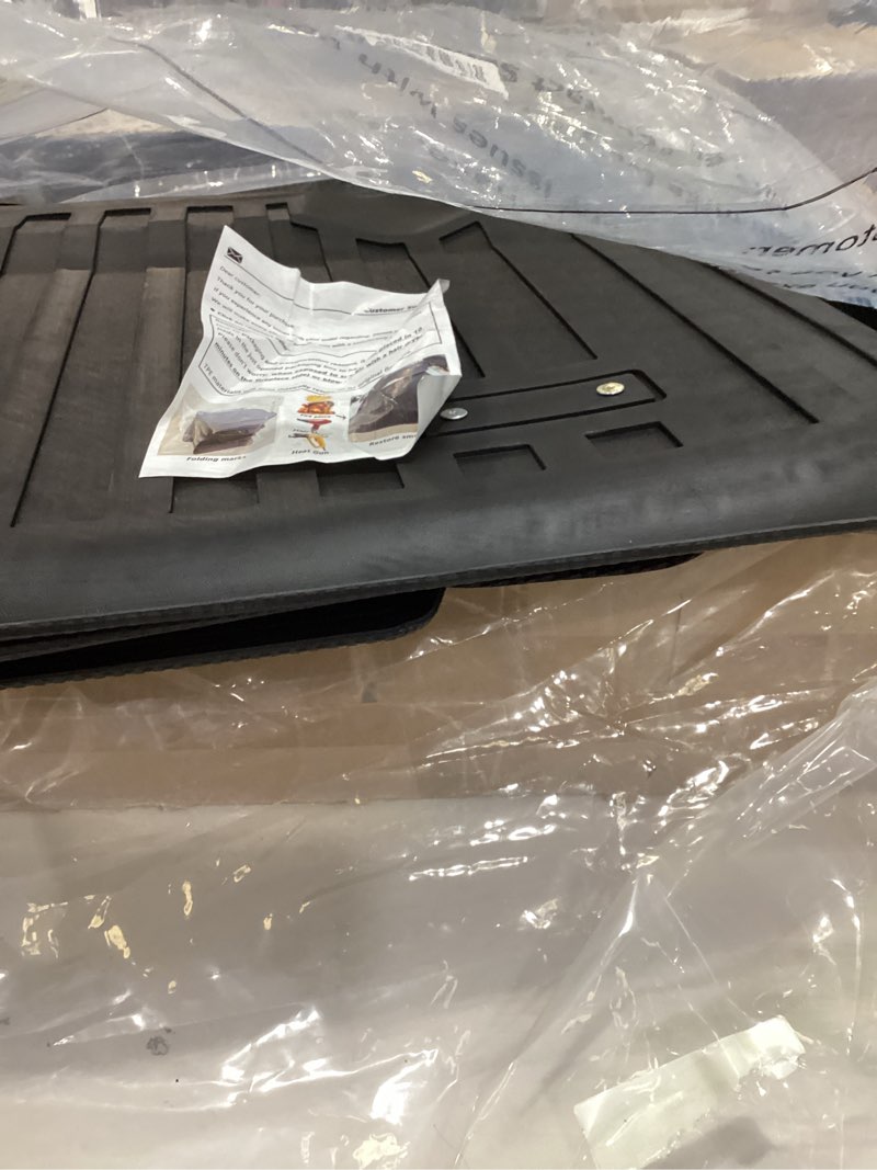 Condition photo showing Good Condition for cargo mat & backrest mat for 2017-2026 chrysler pacifica/voyager(fit fuel & hybrid),tpe all weather protection car with trunk mat covering the backrest cargo & backrest mats (gas & hybrid)
