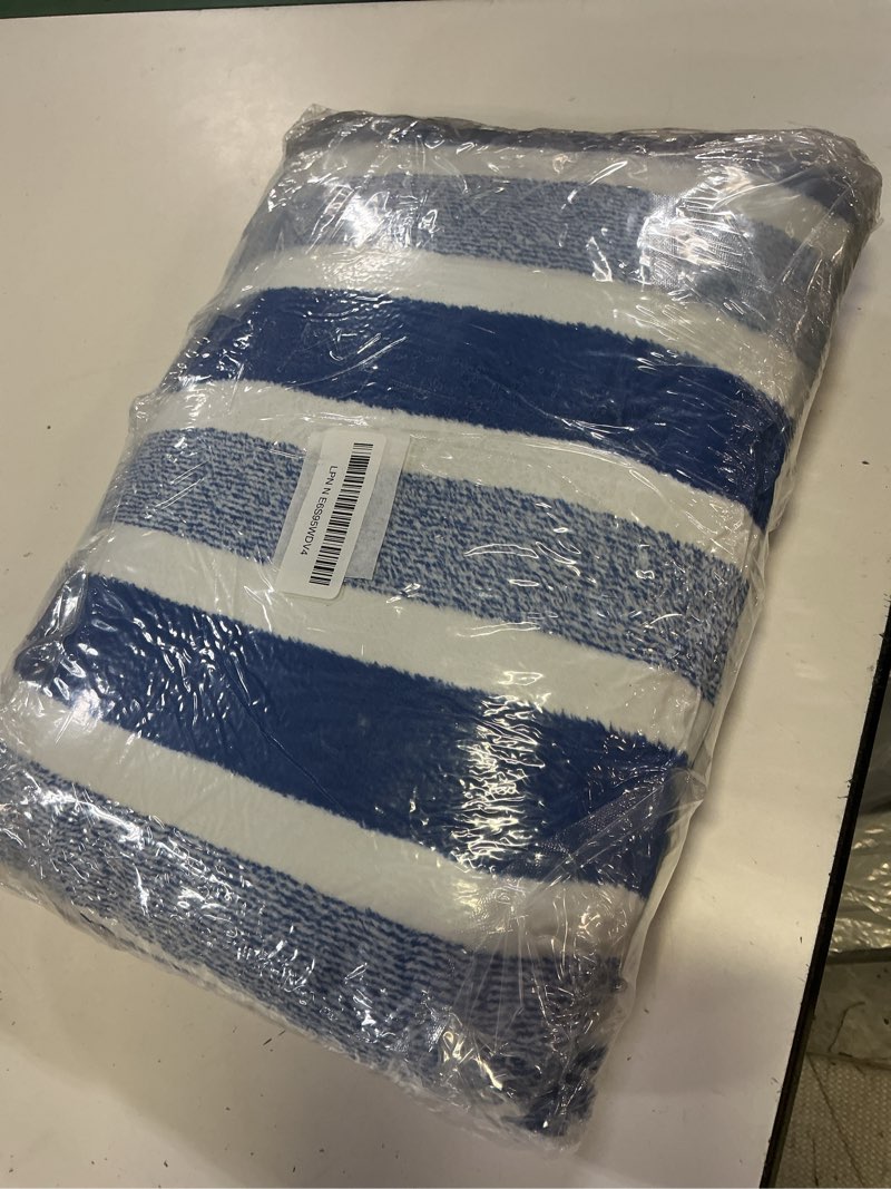 Condition photo showing New/Like New for 4 packs extra large beach towel bath towel 72 * 40 set bathroom sheets bulk oversized xl big absorbent thick giant microfiber terry soft blanket clearance turkish toallas de playa not cotton blue 72.00" x 40.00" blue stripe
