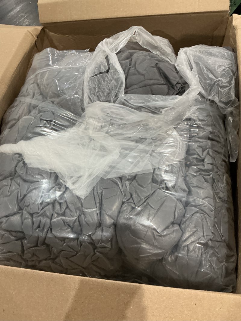Condition photo showing Good Condition for egg chair cushion replacement, waterproof thicken hanging egg swing chair cushion for outdoor furniture, wicker rattan hammock basket cushion with headrest pillow 47x31.5x4.7 inch, grey