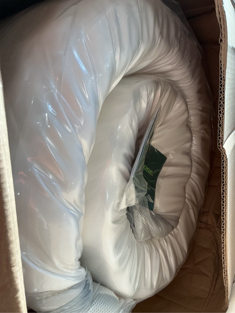 Condition photo showing New/Like New for ZINUS 14 Inch Cooling Comfort Support Hybrid Mattress [New Version], King, Fiberglass Free, Medium Plush, Cooling Motion Isolation, Certified Safe Foams & Fabric, Mattress in A Box White King 14" Comfort Support Cooling Hybrid(New Small Box)