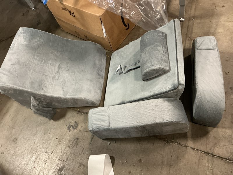 Condition photo showing As Is for (Similar to stock photo) ENITYA Reading Pillow for Sitting in Bed Adult, 19\" Back Support Pillow for Bed Sitting up, Backrest Cushion for Reclining,Gaming,Resting,Watching TV in Couch or Floor, Wedge with Arms, Medium(Grey)