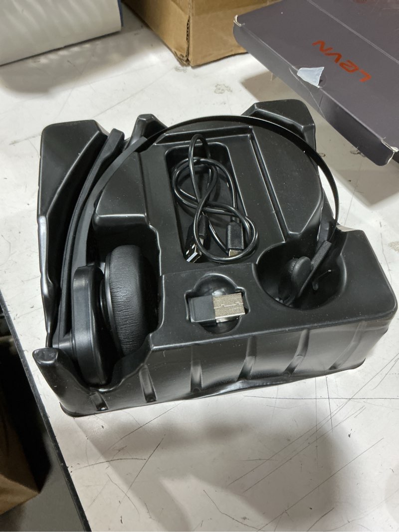 Condition photo showing Good Condition for wireless headset with mic for work, bluetooth headset with ai noise cancelling microphone, wireless headphones with mic & mute button, usb dongle for work from home/pc/computer/call center/ teams/zoom black