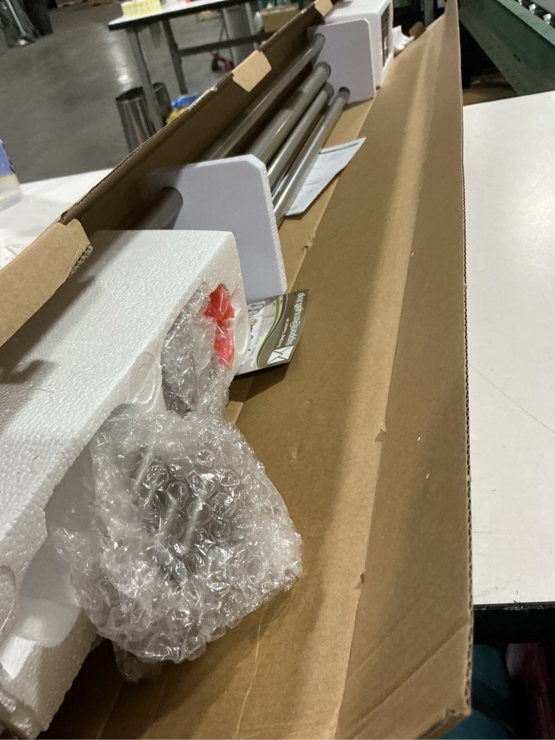 Condition photo showing Good Condition for kamanina antique silver curtain rods for windows 72 to 144 inches(6-12ft), 1 inch long curtain rod 32 to 144 inches, heavy duty decorative single drapery rods, square end antique silver 72-144"