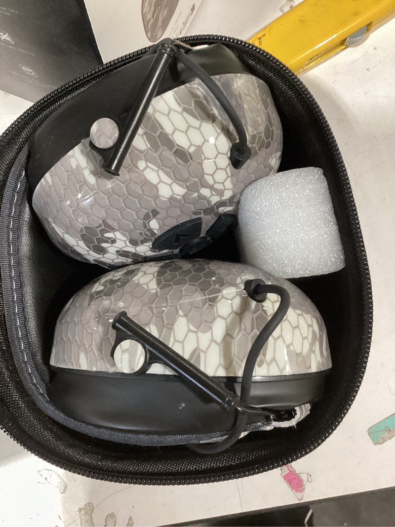 Condition photo showing Good Condition for Upgraded Bluetooth 5.4 Hearing Protection NRR 25dB Integrated Microphone,Hands-Free Noise Cancelling Headphone with Soft Gel Ear Pads,Rechargeable Safety Earmuffs for Mowing,Workshop Working(Gray) Black Gray