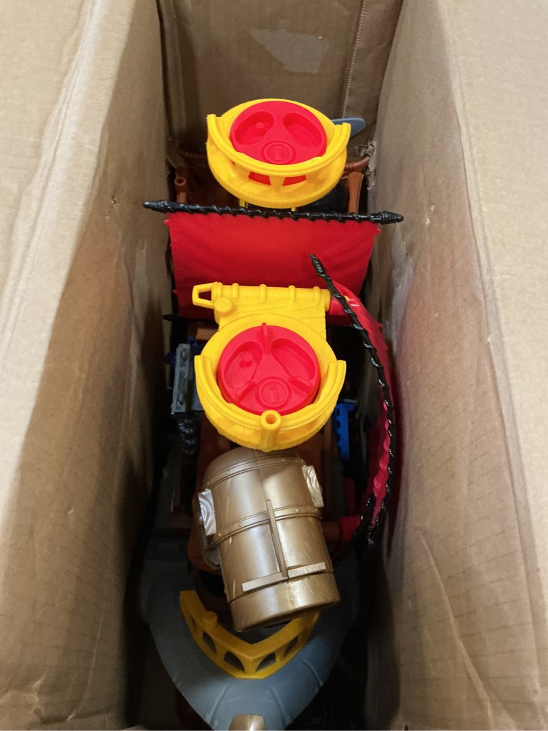 Condition photo showing Good Condition for Fisher-Price Imaginext Shark Bite Pirate Ship, Playset with Pirate Figures and Accessories for Preschool Kids Ages 3 to 8 Years Standard Playset