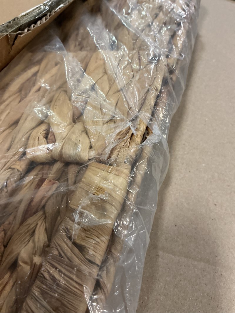 Condition photo showing Good Condition for 11x11in Wicker Storage Basket Set of 2 Collapsible Hyacinth Cube Storage Baskets,Storage Bins for Organizing Storage Basket with Built-in Handles