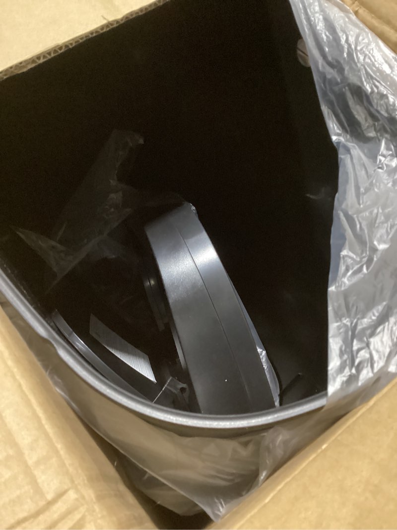 Condition photo showing Good Condition for BestOffice | 13 Gallon Trash Can with Lid | Automatic Touchless Garbage Can | Odor Control | Modern Oval Design | Easy to Clean | Plastic | Black | Fits Any Kitchen, Bathroom, Office or Home Plastic Black