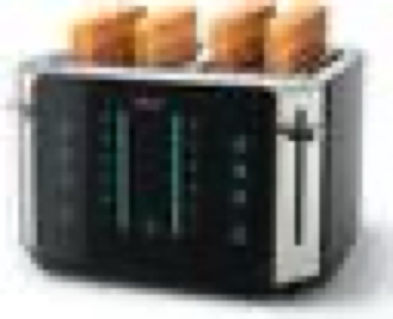 Oster - 4-Slice Toaster Touch Screen Digital Timer 6 Shade Settings Easy to Clean Removable Crumb Tray - Stainless Steel
