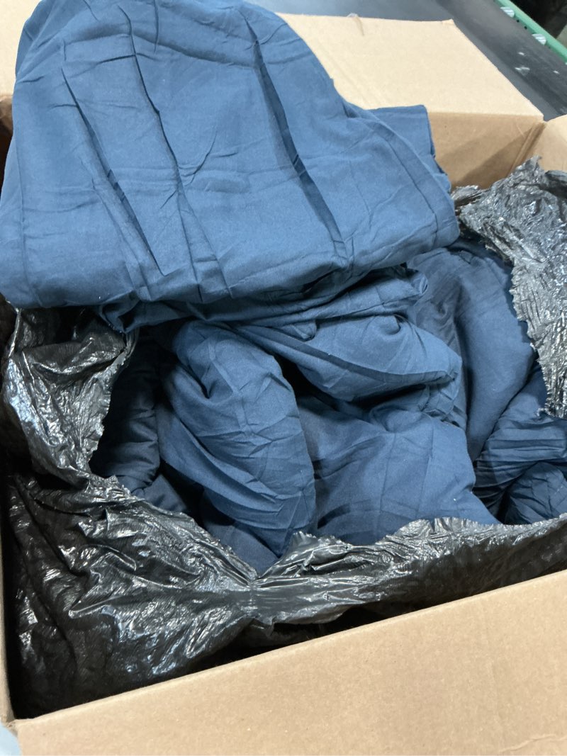 Condition photo showing Good Condition for CozyLux Navy Blue King Size Comforter Set, 3 Pieces Solid Breathable Quilted Style Bedding Sets, Luxury Fluffy Soft Bed Set with Down Alternative Comforter for All Season (1 Comforter & 2 Pillowcases) Navy King