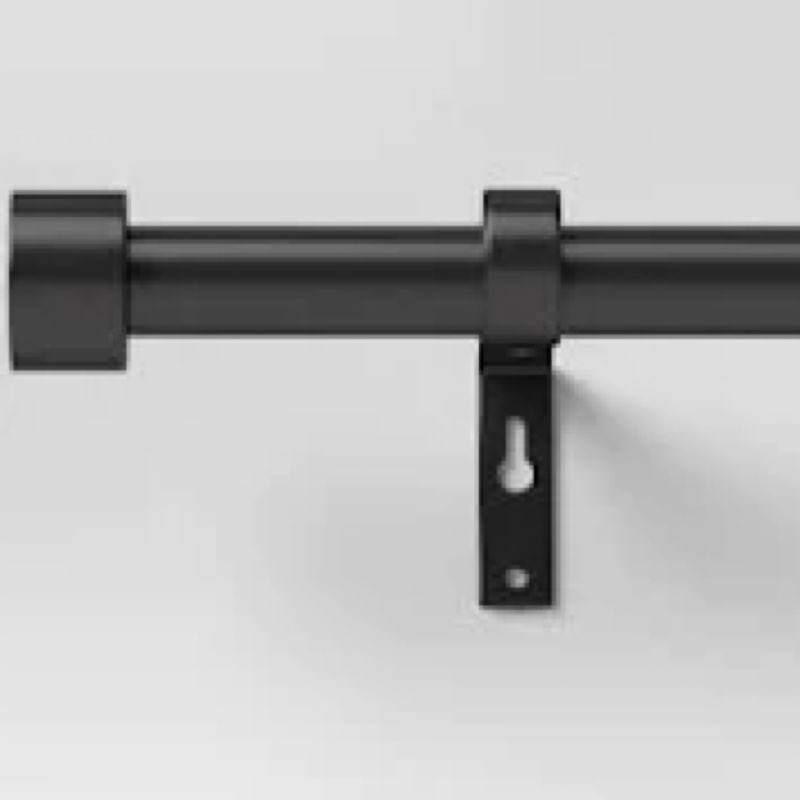 1 Inch Curtain Rods for Windows 48 to 168 Inches, Telescoping Drapery Rod Set for Indoors and Outdoors, Decorative Blackout Curtain Rods with Minimalism Style Finials, Black