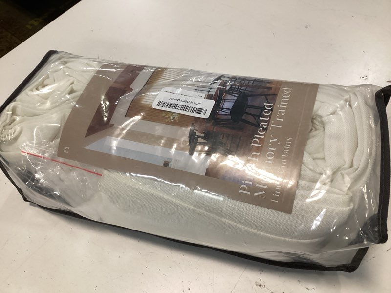 Condition photo showing Good Condition for extra wide pinch pleat curtains 120 inches long for patio sliding glass door natural linen 60 inch wide curtain memory trained pleated drapes hooks rings 60x120 curtain for large window 1 panel natural 60"w x 120"l (pack of 1)