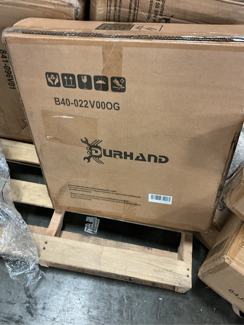 Condition photo showing New/Like New for durhand wall mounted storage bins 44pc pegboard tool organizer rack kit garage